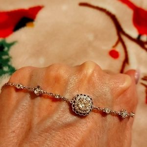 Moissanite 1 carat lace bracelet. 7.5 inches all in 925 sterling silver.